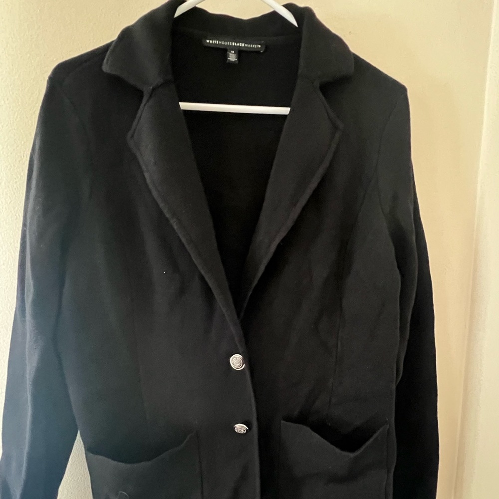WHBM black sweater suit jacket